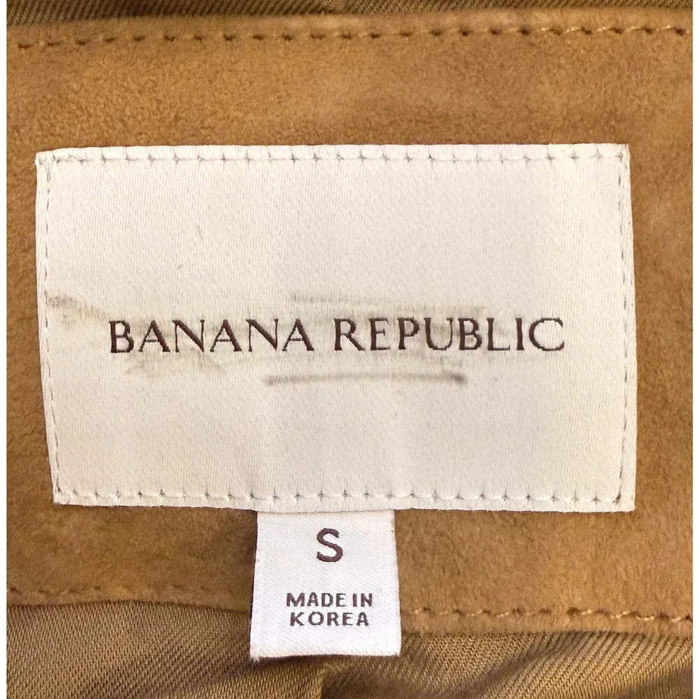 NEW BANANA REPUBLIC $550 LIGHT TAN SUEDE LEATHER TRUCKER JACKET SZ S